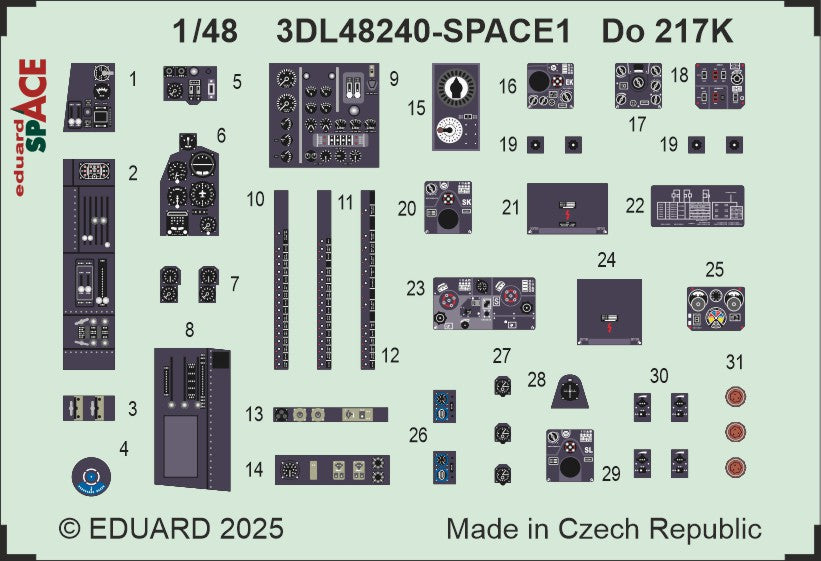 Eduard ED3DL48240 1:48 Dornier Do-217K-1 SPACE set