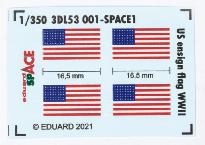Eduard ED3DL53001 US Ensign Flag WWII SPACE 3D Decal 1:350