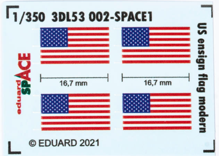Eduard ED3DL53002 US Ensign Flag Modern SPACE 3D Decal 1:350