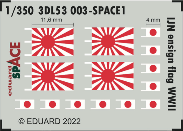 Eduard ED3DL53003 IJN Ensign Flags WWII SPACE 3D Decal 1:350