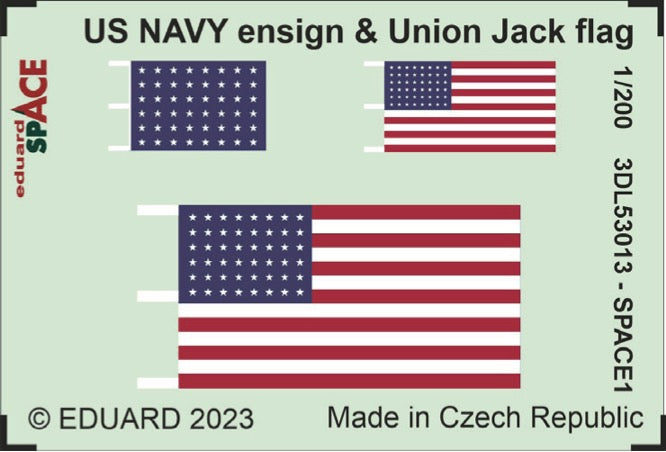 Eduard ED3DL53013 US Navy ensign & union jack flag SPACE 1:200