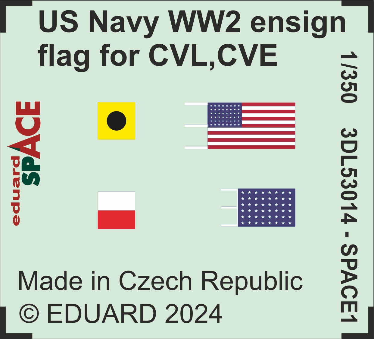 Eduard ED3DL53014 1:350 US Navy WW2 ensign flag for CVL, CVE, CL & DD SPACE set
