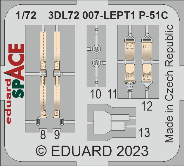 Eduard ED3DL72007 1:72 North-American P-51C Mustang SPACE set