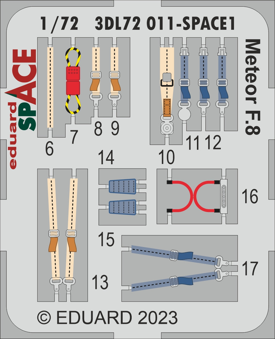 Eduard ED3DL72011 1:72 Gloster Meteor F.8 SPACE set