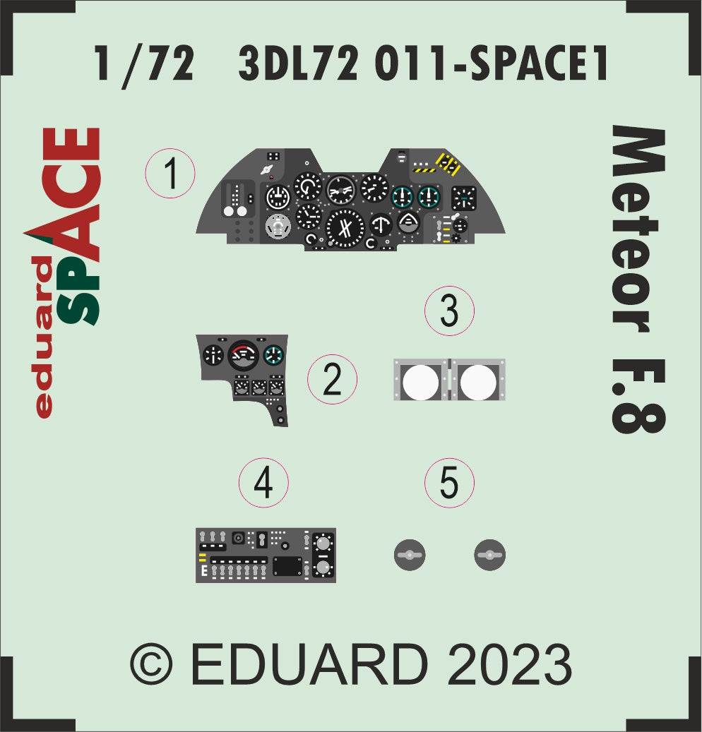 Eduard ED3DL72011 1:72 Gloster Meteor F.8 SPACE set
