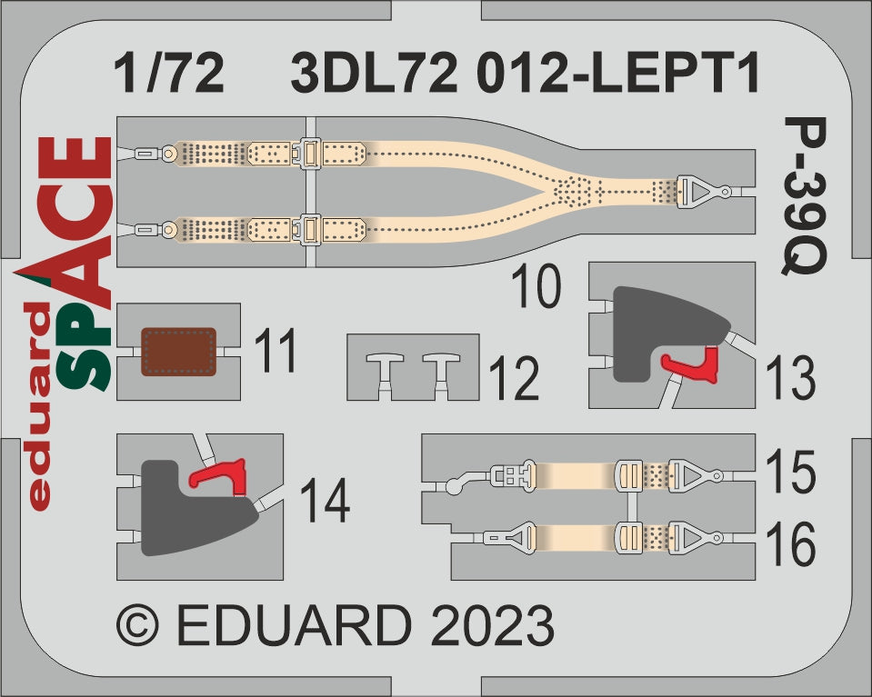 Eduard ED3DL72012 1:72 Bell P-39Q Airacobra SPACE set