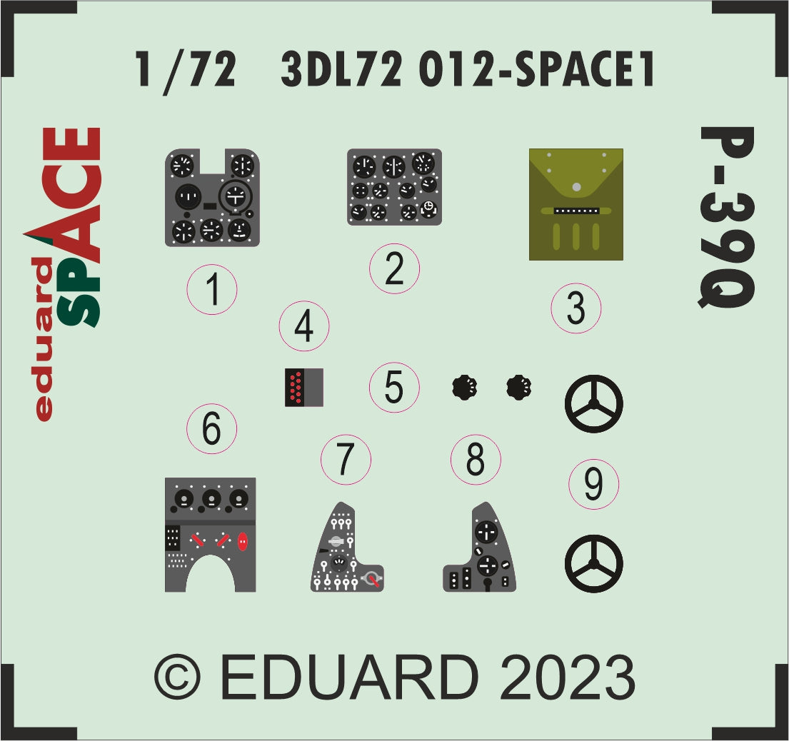 Eduard ED3DL72012 1:72 Bell P-39Q Airacobra SPACE set