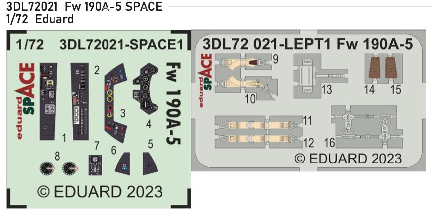 Eduard ED3DL72021 1:72 Focke-Wulf Fw-190A-5 SPACE