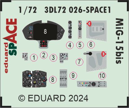 Eduard ED3DL72026 1:72 Mikoyan MiG-15bis SPACE