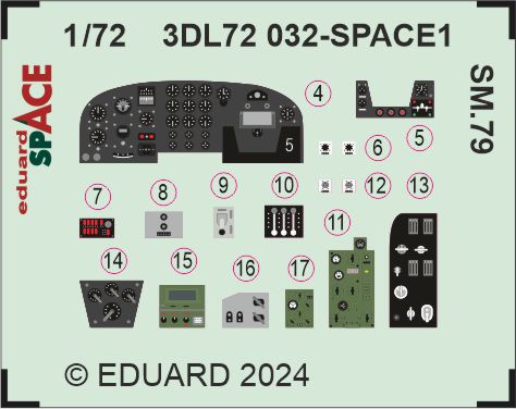Eduard ED3DL72032 1:72 Savoia-Marchetti SM.79