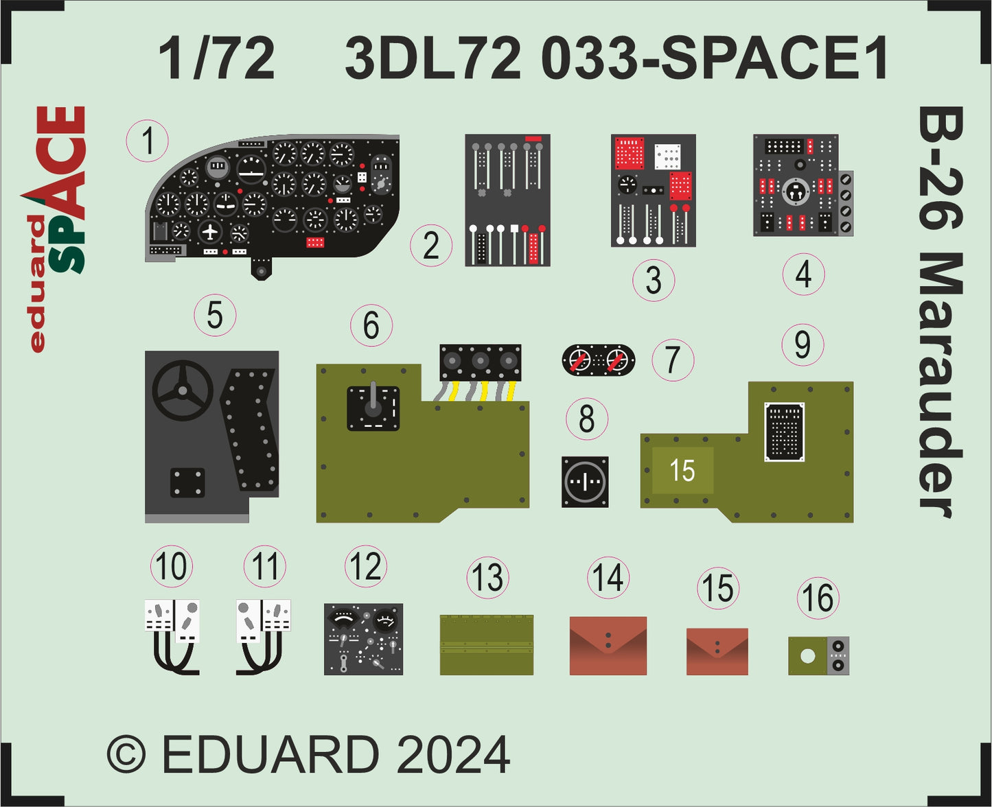 Eduard ED3DL72033 1:72 Martin B-26 Marauder