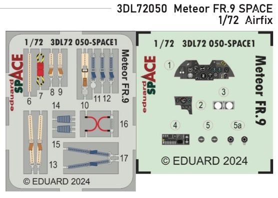 Eduard ED3DL72050 1:72 Gloster Meteor FR.9 SPACE seatbelts and instruments