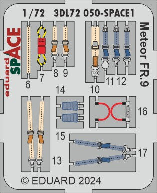 Eduard ED3DL72050 1:72 Gloster Meteor FR.9 SPACE seatbelts and instruments