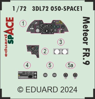 Eduard ED3DL72050 1:72 Gloster Meteor FR.9 SPACE seatbelts and instruments