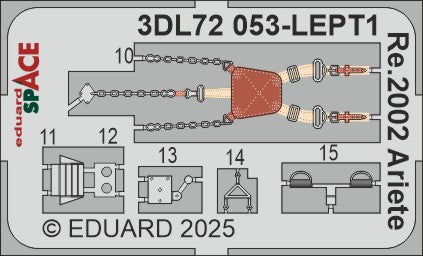 Eduard ED3DL72053 1:72 Reggiane Re.2002 Ariete SPACE seatbelts and instruments