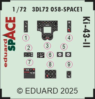 Eduard ED3DL72058 1:72 Nakajima Ki-43-II Hayabusa SPACE set