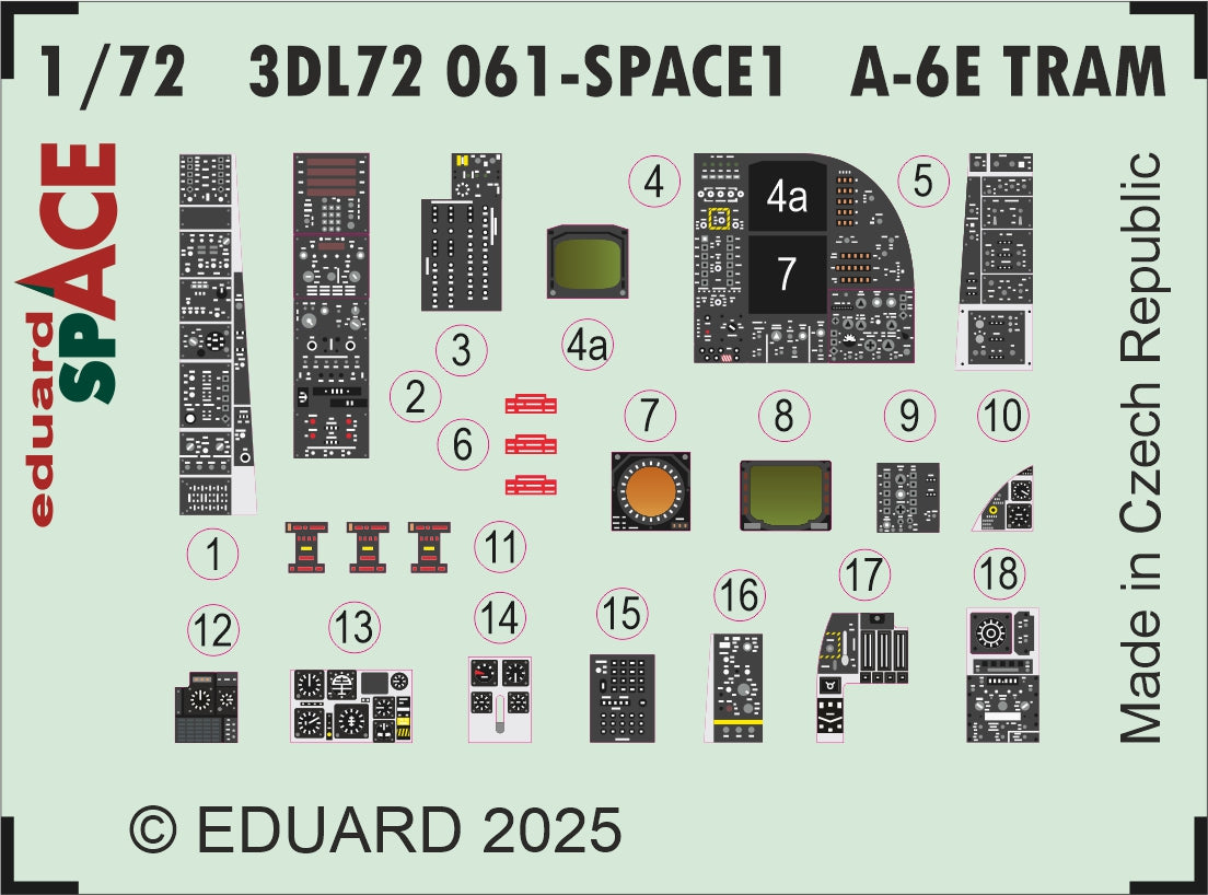 Eduard ED3DL72061 1:72 Grumman A-6E TRAM Intruder SPACE set