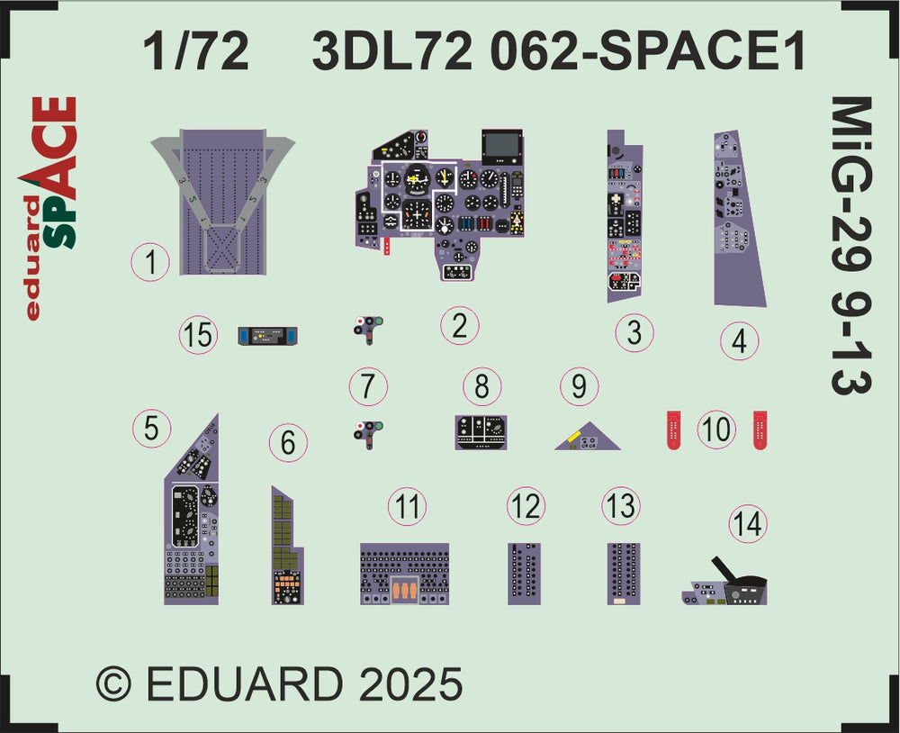 Eduard ED3DL72062 1:72 Mikoyan MiG-29 9-13 SPACE set
