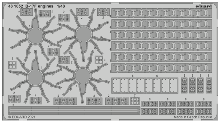 Eduard ED481052 1:48 Boeing B-17F Flying Fortress engines