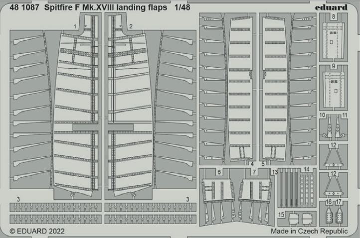 Eduard ED481087 1:48 Supermarine Spitfire F Mk.XVIII landing flaps