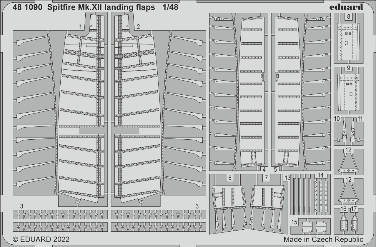 Eduard ED481090 1:48 Supermarine Spitfire Mk.XII landing flaps