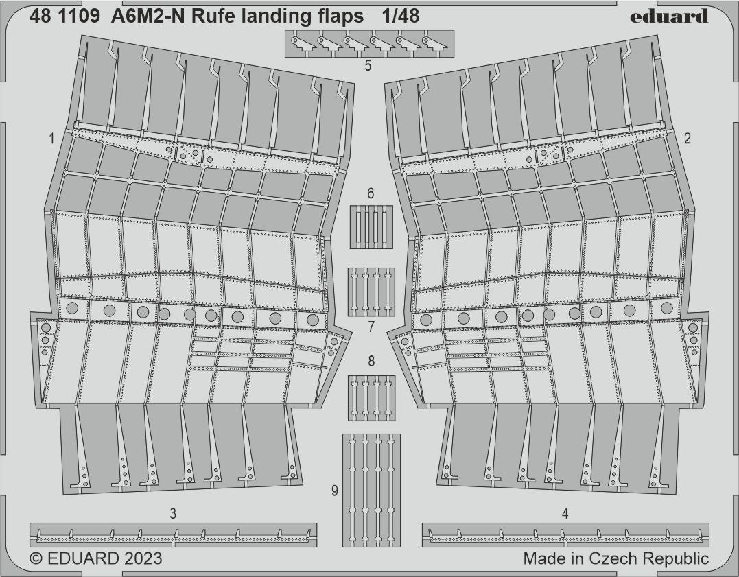 Eduard ED481109 1:48 Nakajima A6M2-N Rufe landing flaps