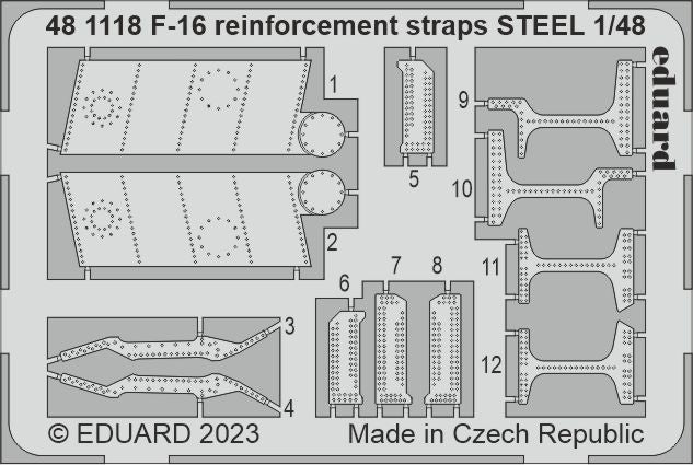 Eduard ED481118 1:48 Lockheed-Martin F-16D reinforcement straps STEEL