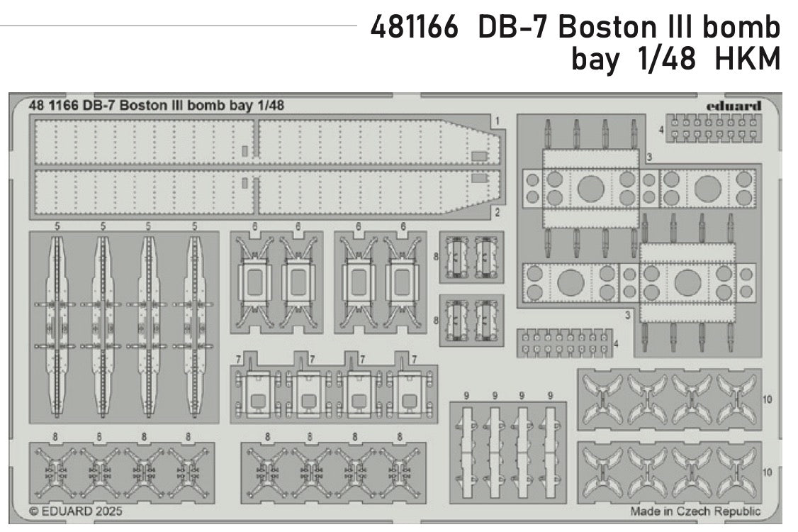 Eduard ED481166 Douglas Boston III/US DB-7B bomb bay 1:48