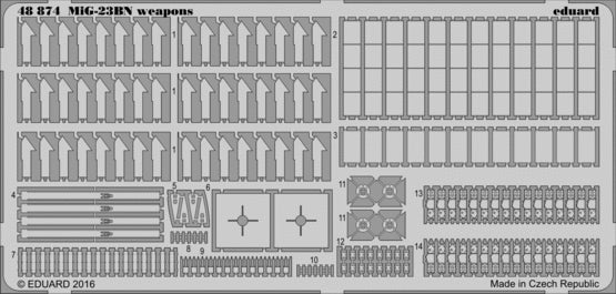 Eduard ED48874 1:48 Mikoyan MiG-23BN weapons