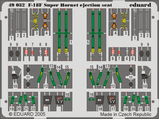 Eduard ED49032 1:48 Boeing F/A-18F Super Hornet ejection seat PRE-PAINTED