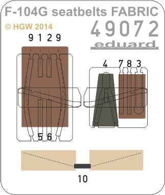 Eduard ED49072 1:48 F-104G Starfighter seatbelts fabric & etched buckles