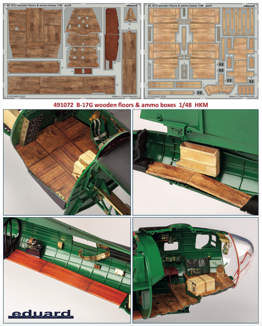 Eduard ED491072 1:48 Boeing B-17G wooden floors & ammo boxes