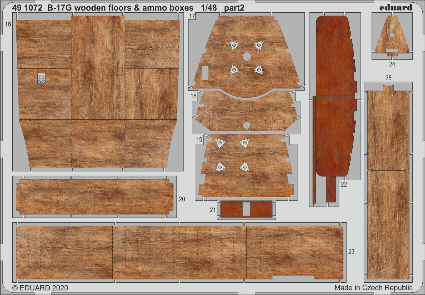 Eduard ED491072 1:48 Boeing B-17G wooden floors & ammo boxes
