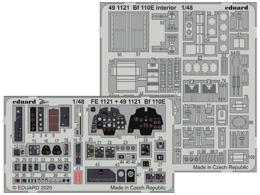 Eduard ED491121 1:48 Messerschmitt Bf-110E NACHTJAGER interior