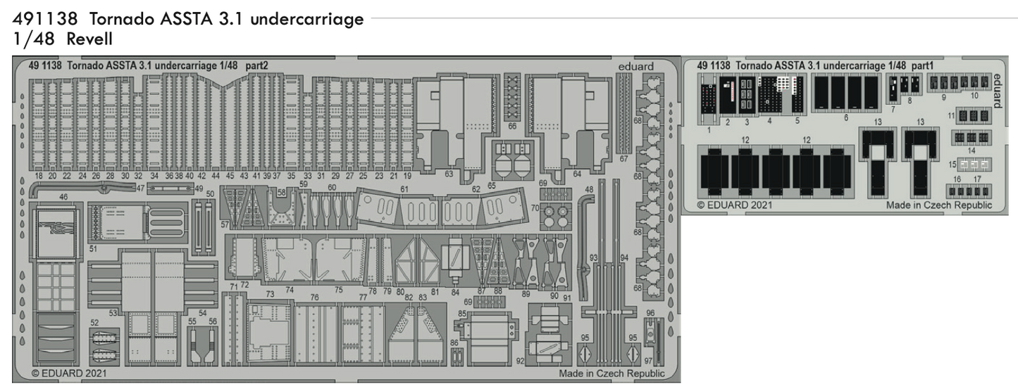 Eduard ED491138 1:48 Panavia Tornado ASSTA 3.1 undercarriage