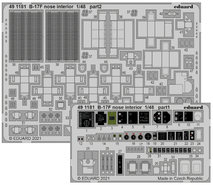 Eduard ED491181 1:48 Boeing B-17F Flying Fortress nose interior