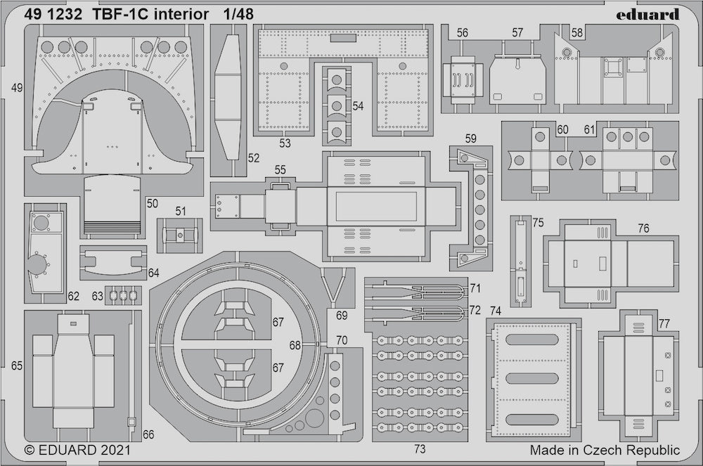 Eduard ED491232 1:48 Grumman TBF-1C Avenger interior