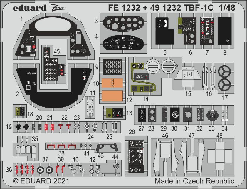 Eduard ED491232 1:48 Grumman TBF-1C Avenger interior