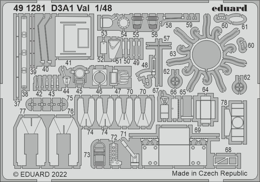 Eduard ED491281 1:48 Aichi D3A1 Type 99 Carrier Dive Bomber 'Val'