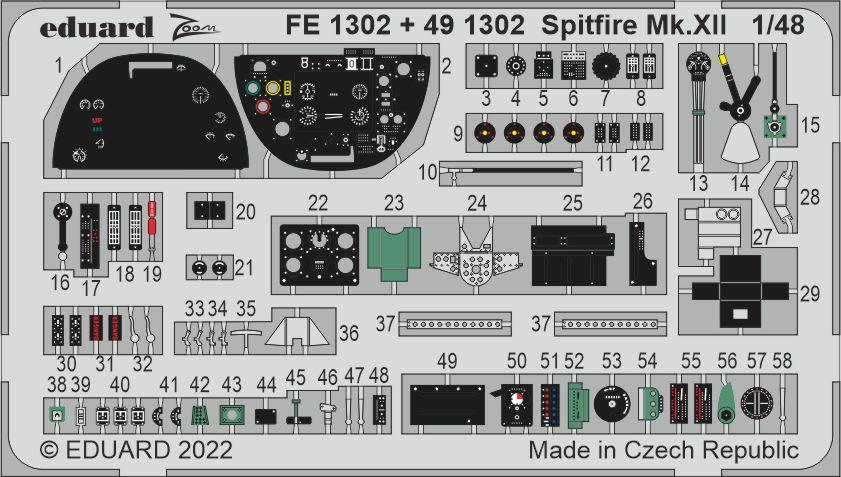 Eduard ED491302 1:48 Supermarine Spitfire Mk.XII
