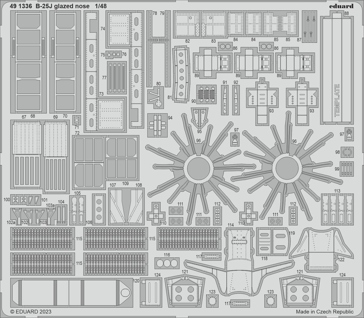 Eduard ED491336 1:48 North-American B-25J Mitchell with the glazed nose