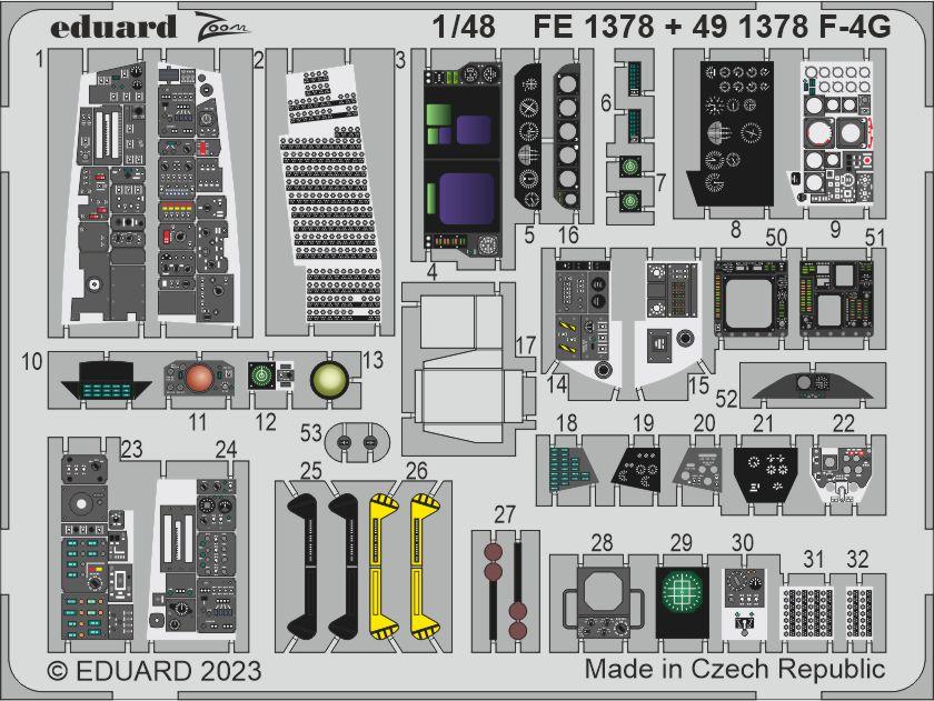Eduard ED491378 1:48 F-4G Phantom designed to be used with Meng Model kits)