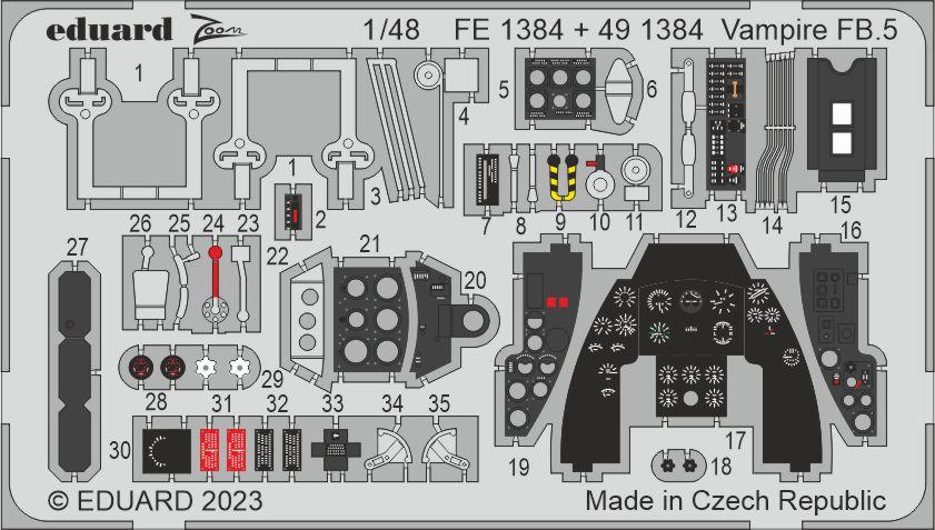 Eduard ED491384 1:48 de Havilland Vampire FB.5