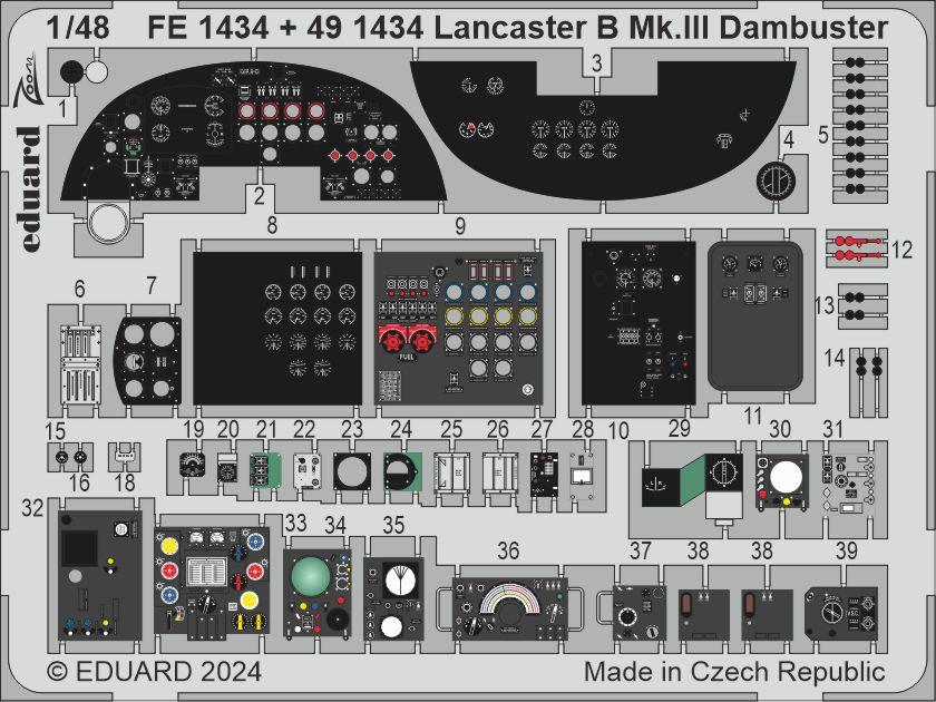 Eduard ED491434 Avro Lancaster B Mk.III Dambuster cockpit 1:48