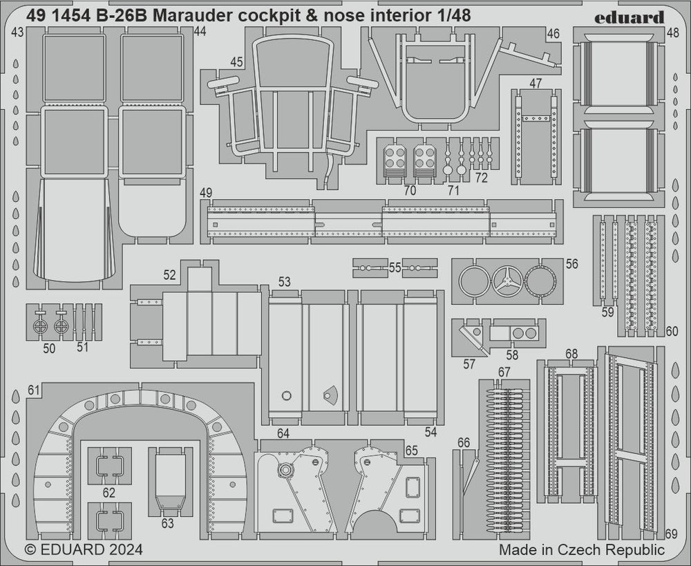 Eduard ED491454 Martin B-26B Marauder cockpit and nose interior 1:48