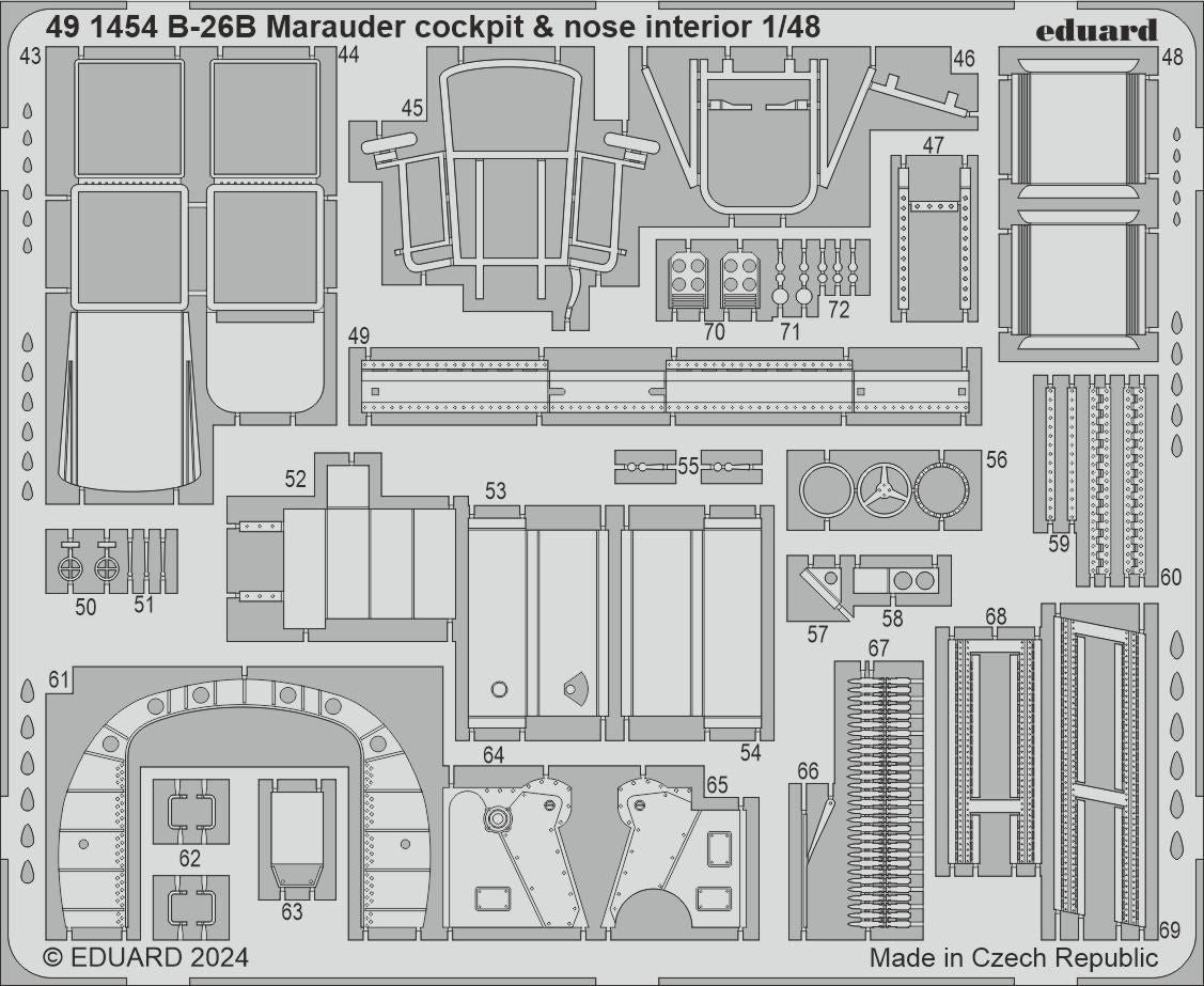 Eduard ED491454 Martin B-26B Marauder cockpit and nose interior 1:48