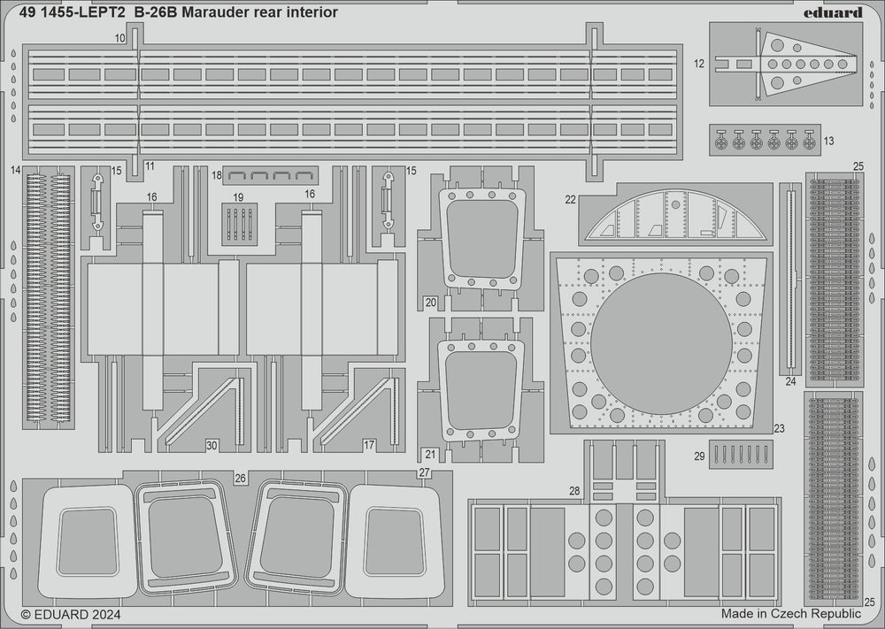 Eduard ED491455 Martin B-26B Marauder rear interior 1:48
