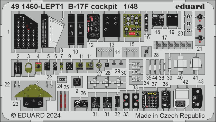 Eduard ED491460 Boeing B-17F Flying Fortress cockpit 1:48