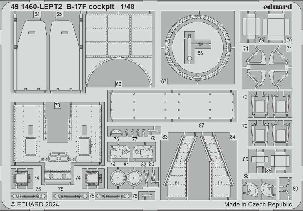 Eduard ED491460 Boeing B-17F Flying Fortress cockpit 1:48