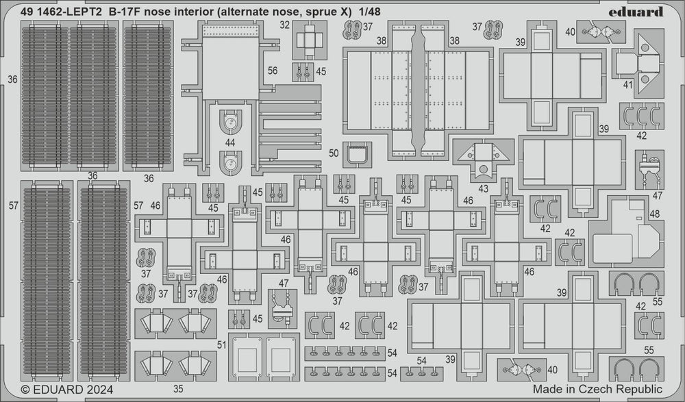 Eduard ED491462 1:48 Boeing B-17F Flying Fortress nose interior